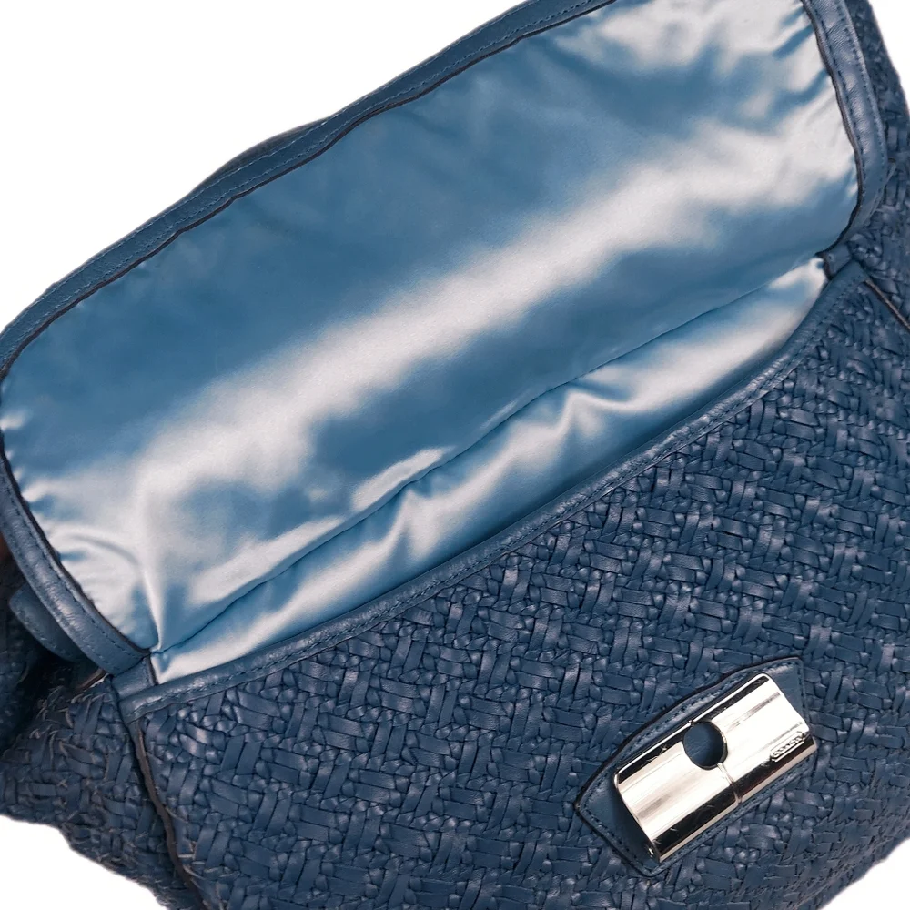 XLG COACH RARE/HTF LUXURY KNOT WEAVE KRISTIN TOTE w/COACH REXY CHARM - Picture 3 of 9